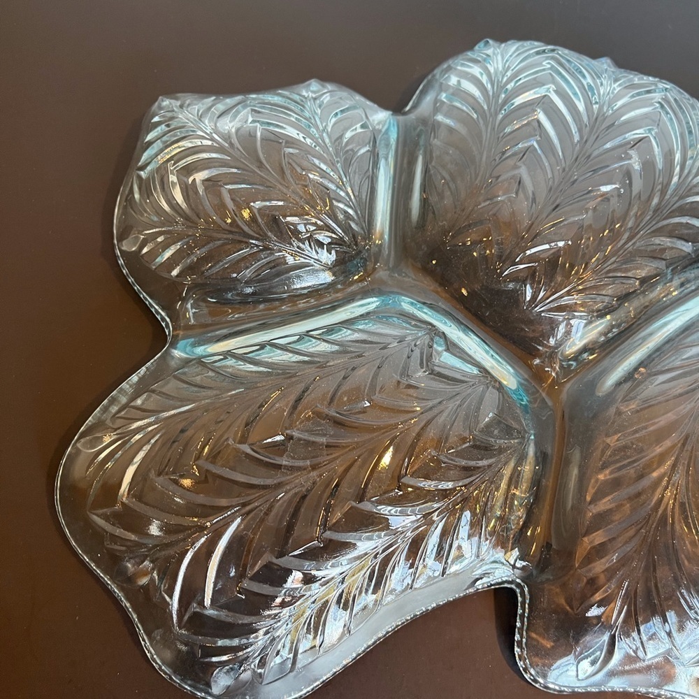 Vintage Jeanette Blue Glass Divided Dish - 1950s - Picture 8 of 10